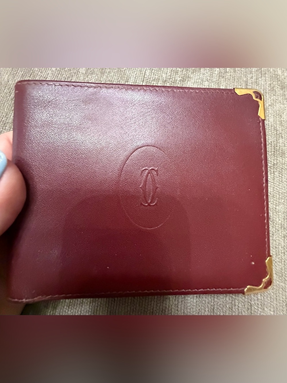 Vintage Cartier Bordeaux Calf Skin Leather Wallet - Picture 13 of 13